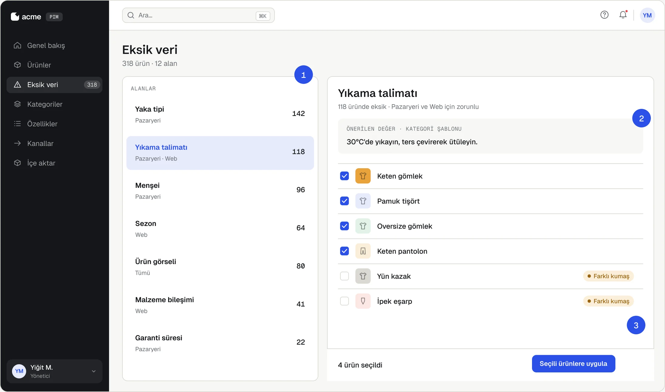 Turning missing product data into a work queue